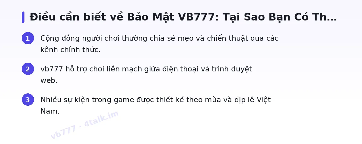 Những điều cần biết về vb777