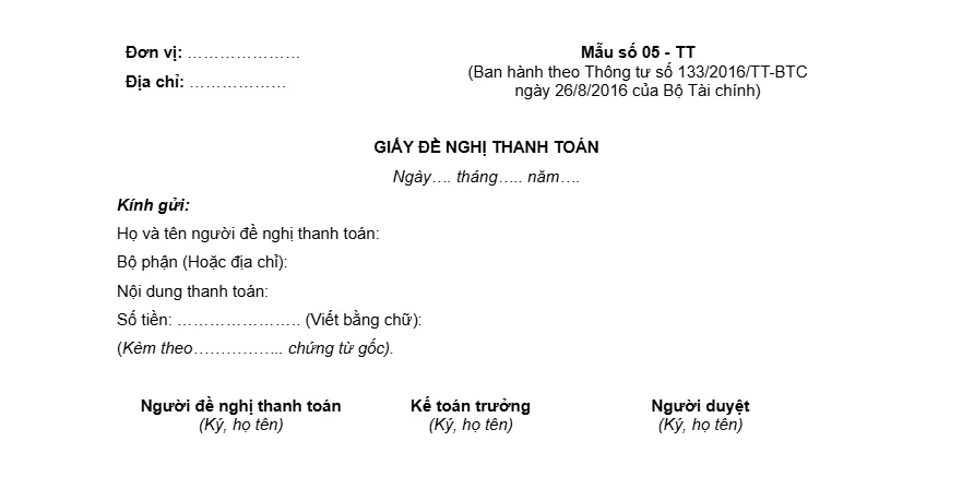 Bộ sưu tập Mẫu đề nghị thanh toán 2026 — ảnh chất lượng cao · ảnh 3