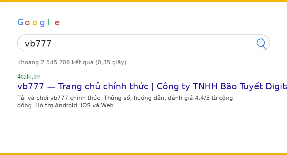 Cách tìm vb777 trên Google