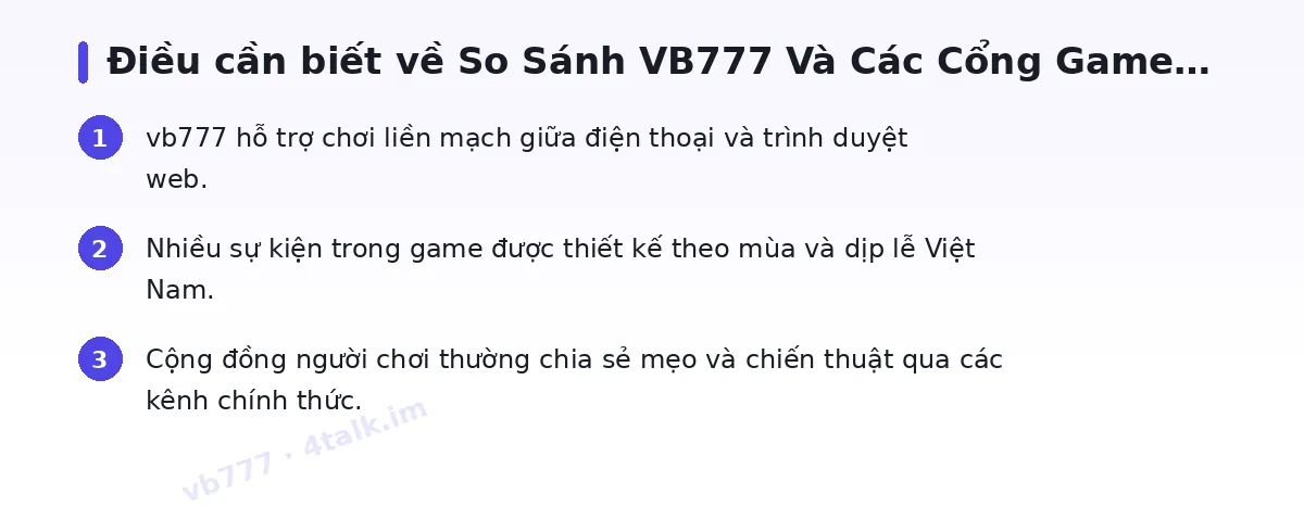 Những điều cần biết về vb777